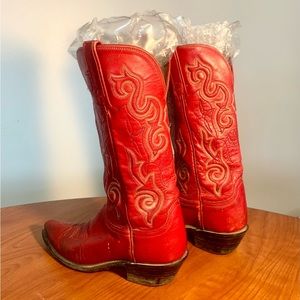 Lucchese 1883 Red Goat Skin Cowboy Boots Women’s Size 6
